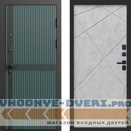 Входная дверь ГРАУНД Velutto Verde Бетон Лучи бетон светлый